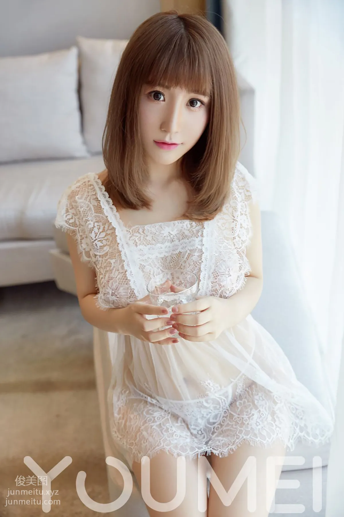 [YouMei尤美]2018.06.21 VOL.027 纯白蕾丝 绯月樱-Cherry page 4